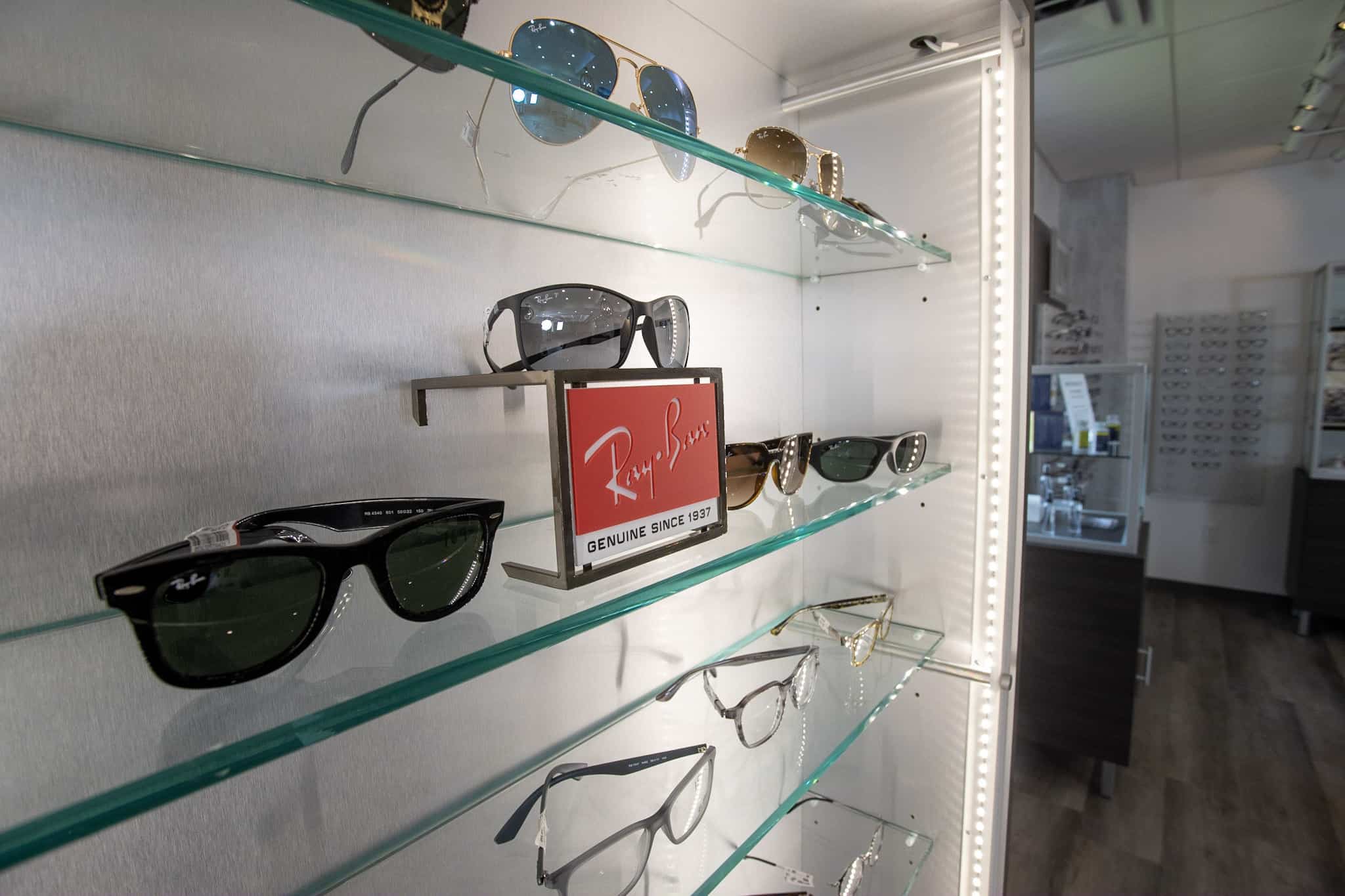 Ray Bans Sunglasses on a Shelf